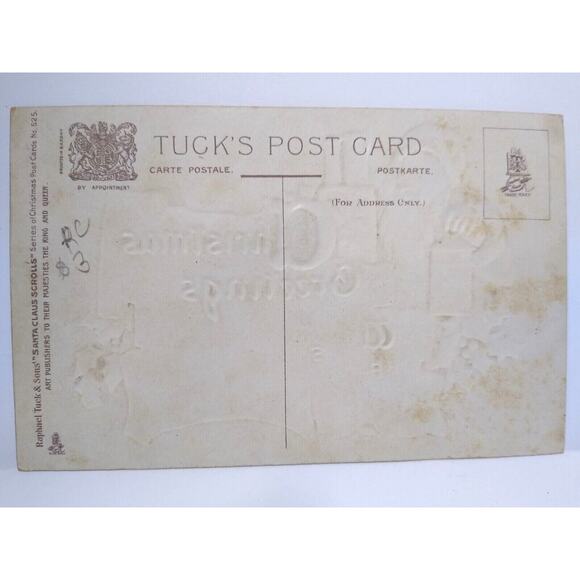 Christmas Postcard Santa Claus Scrolls Series 525 Tucks Brundage Holds Lantern - Picture 3 of 3